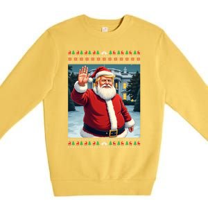 Ugly Christmas Trump Santa Funny Christmas Gift Premium Crewneck Sweatshirt