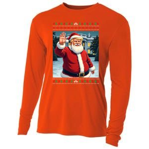 Ugly Christmas Trump Santa Funny Christmas Gift Cooling Performance Long Sleeve Crew