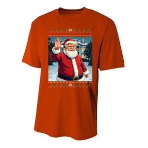 Ugly Christmas Trump Santa Funny Christmas Gift Performance Sprint T-Shirt