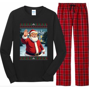 Ugly Christmas Trump Santa Funny Christmas Gift Long Sleeve Pajama Set