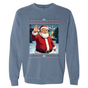 Ugly Christmas Trump Santa Funny Christmas Gift Garment-Dyed Sweatshirt