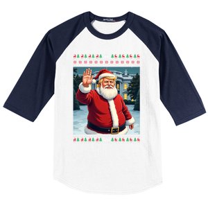 Ugly Christmas Trump Santa Funny Christmas Gift Baseball Sleeve Shirt