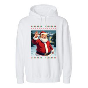 Ugly Christmas Trump Santa Funny Christmas Gift Garment-Dyed Fleece Hoodie