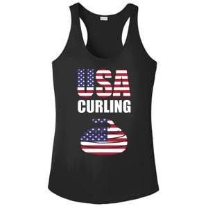 USA Curling Team Flag Sport Ladies PosiCharge Competitor Racerback Tank