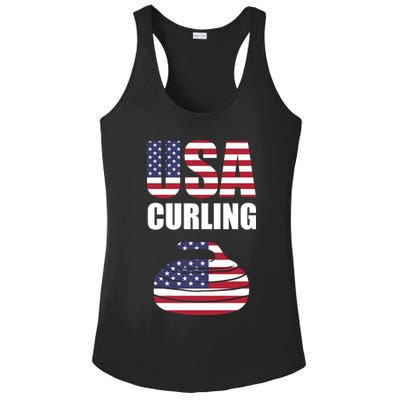 USA Curling Team Flag Sport Ladies PosiCharge Competitor Racerback Tank