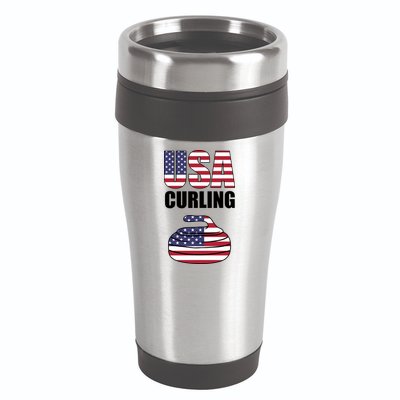 USA Curling Team Flag Sport 16oz Travel Tumbler