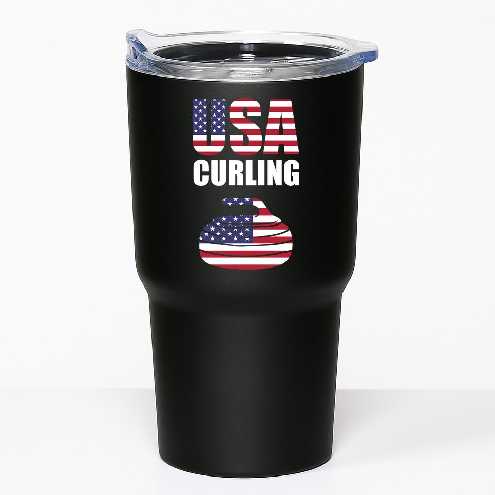 USA Curling Team Flag Sport Tumbler