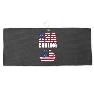 USA Curling Team Flag Sport Large Microfiber Waffle Golf Towel