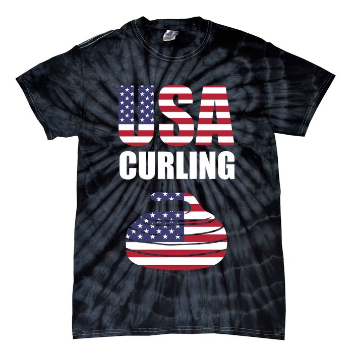USA Curling Team Flag Sport Tie-Dye T-Shirt