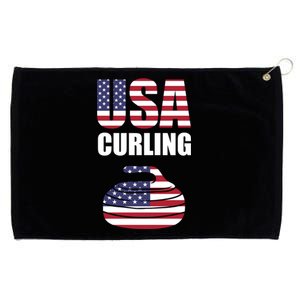 USA Curling Team Flag Sport Grommeted Golf Towel