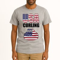 USA Curling Team Flag Sport Tall T-Shirt