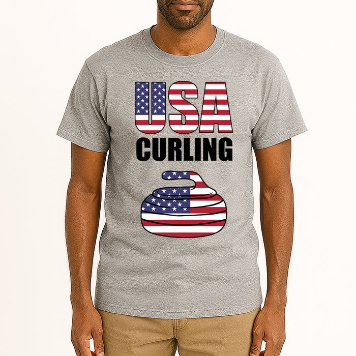 USA Curling Team Flag Sport Tall T-Shirt