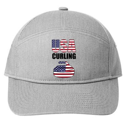 USA Curling Team Flag Sport 7-Panel Snapback Hat