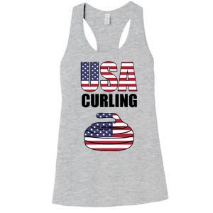 USA Curling Team Flag Sport Women's Racerback Tank