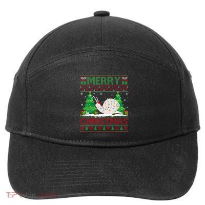 Ugly Christmas Tree Lighting Snail Ugly Xmas Gift 7-Panel Snapback Hat