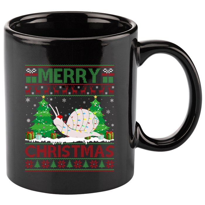 Ugly Christmas Tree Lighting Snail Ugly Xmas Gift 11oz C Handle Ceramic Mug