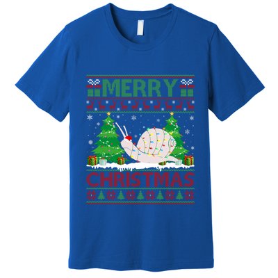 Ugly Christmas Tree Lighting Snail Ugly Xmas Gift Premium T-Shirt