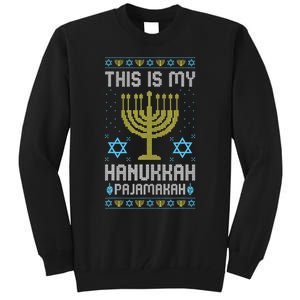 Ugly Chanukah This Is My Chanukkah Pajama Menorah Tall Sweatshirt