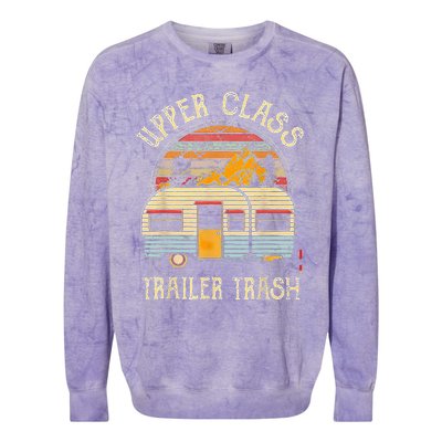 Upper Class Trailer Trash Retro Vintage Sunset Colorblast Crewneck Sweatshirt