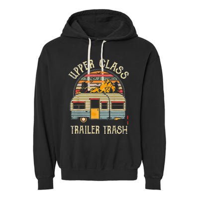 Upper Class Trailer Trash Retro Vintage Sunset Garment-Dyed Fleece Hoodie