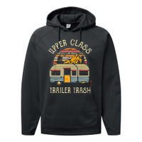 Upper Class Trailer Trash Retro Vintage Sunset Performance Fleece Hoodie