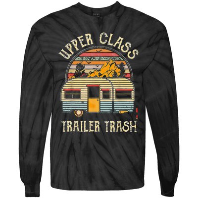 Upper Class Trailer Trash Retro Vintage Sunset Tie-Dye Long Sleeve Shirt