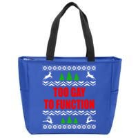 Ugly Christmas Too To Function Lgbtq Holiday Gift Zip Tote Bag