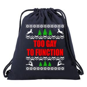 Ugly Christmas Too To Function Lgbtq Holiday Gift Drawstring Bag