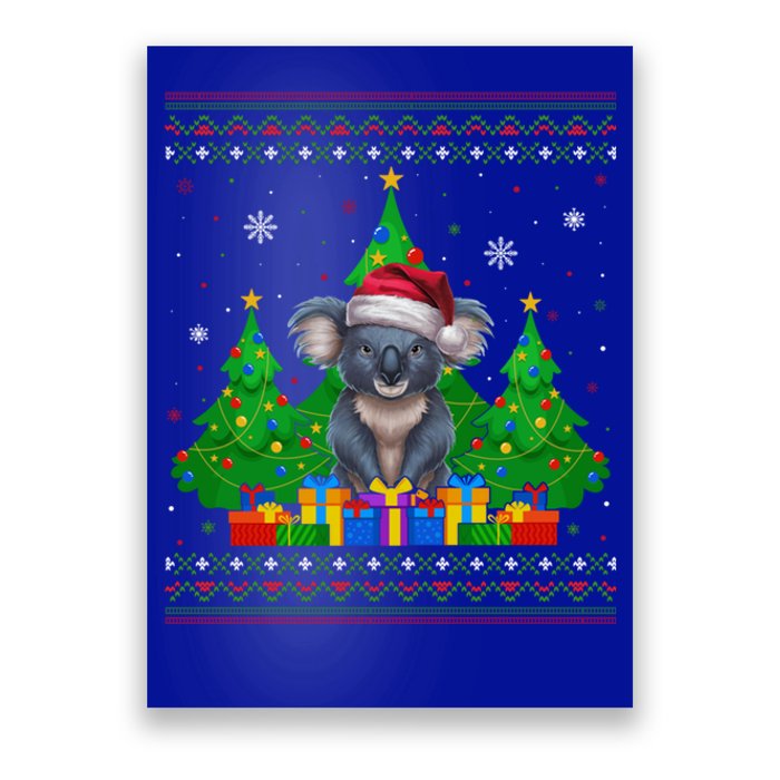 Ugly Christmas Tree Santa Hat Koala Xmas Meaningful Gift Poster