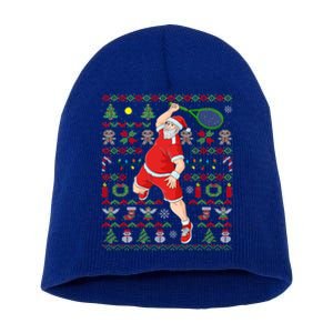 Ugly Christmas Tennis Player Santa Claus Gift Short Acrylic Beanie