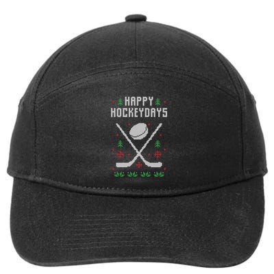 Ugly Christmas Ugly Ice Hockey Cute Gift 7-Panel Snapback Hat