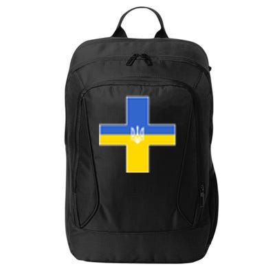 Ukrainian Cross Ukraine Support Stand With Pray City Backpack