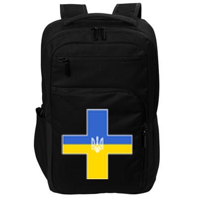 Ukrainian Cross Ukraine Support Stand With Pray Impact Tech Backpack