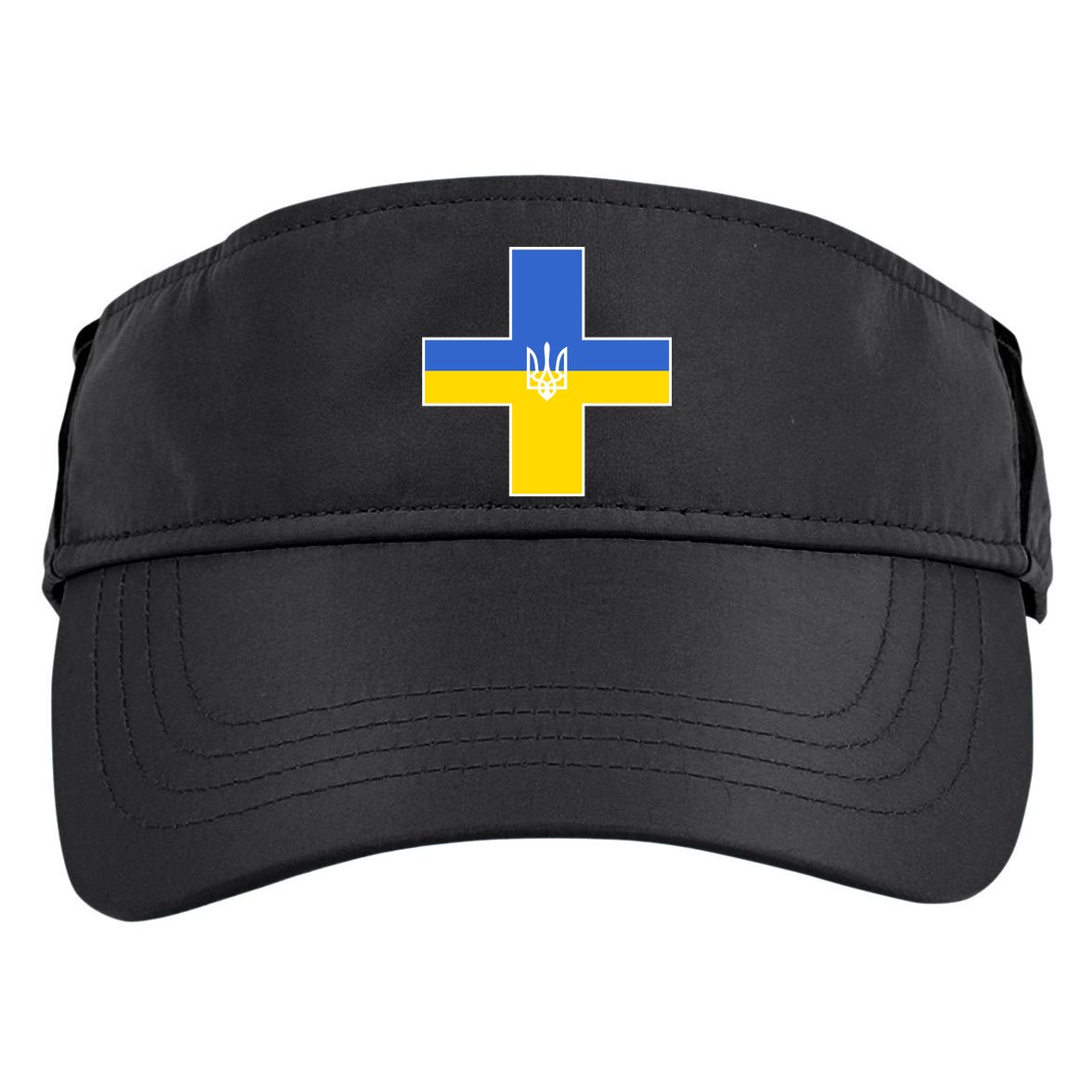 Ukrainian Cross Ukraine Support Stand With Pray Adult Drive Performance Visor