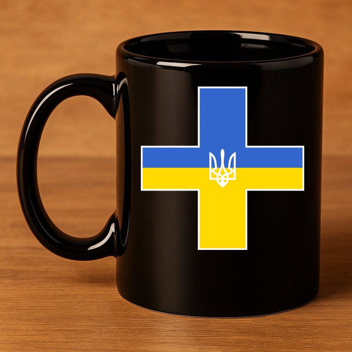 Ukrainian Cross Ukraine Support Stand With Pray 11oz C Handle Ceramic Mug