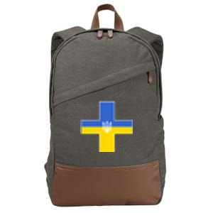 Ukrainian Cross Ukraine Support Stand With Pray Cotton Canvas Backpack