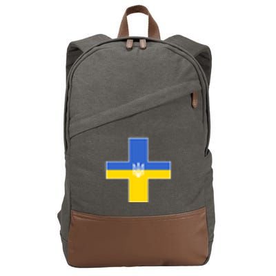 Ukrainian Cross Ukraine Support Stand With Pray Cotton Canvas Backpack