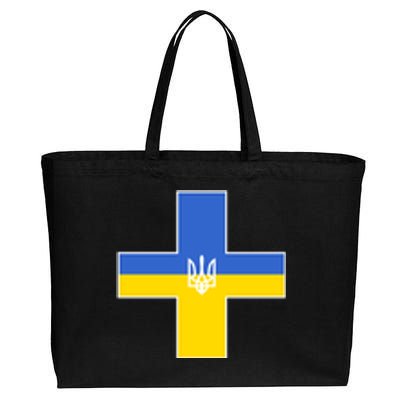 Ukrainian Cross Ukraine Support Stand With Pray Cotton Canvas Jumbo Tote