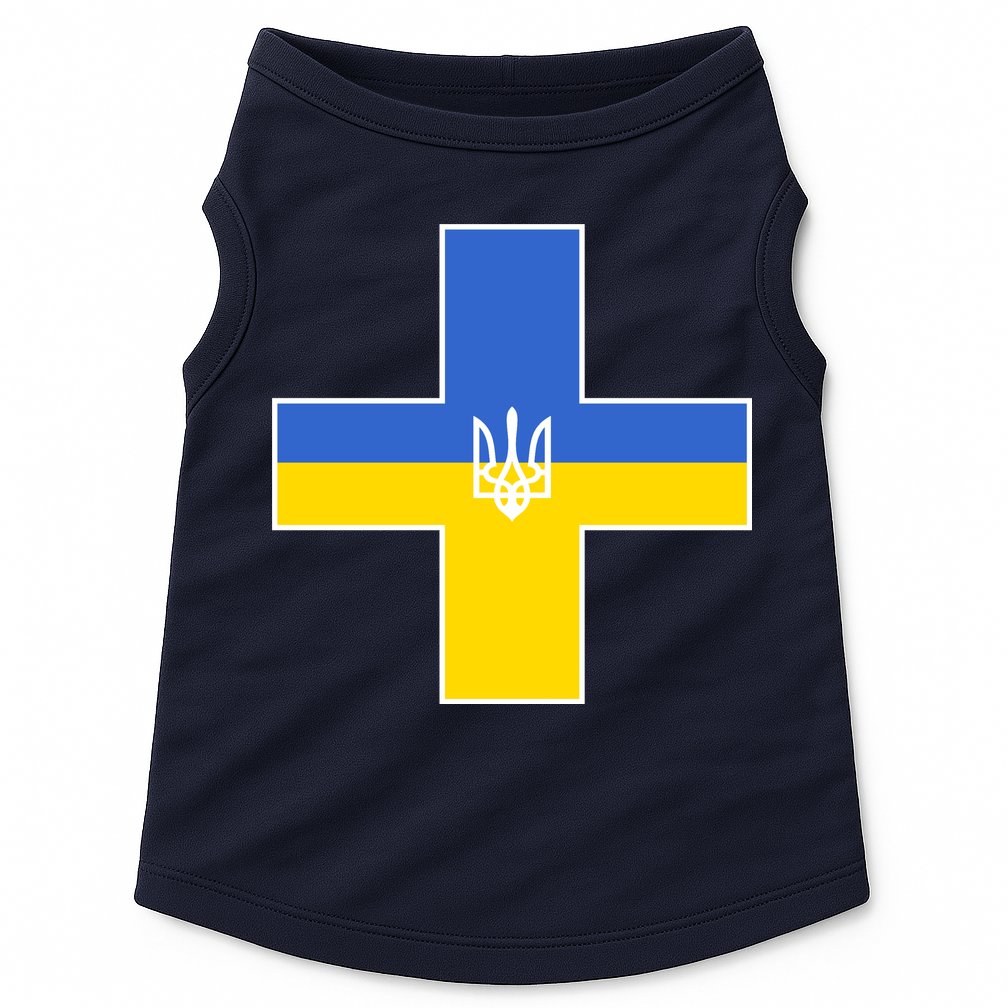 Ukrainian Cross Ukraine Support Stand With Pray Doggie Tank