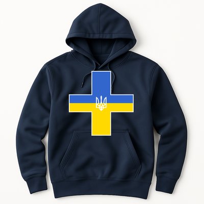 Ukrainian Cross Ukraine Support Stand With Pray Hoodie