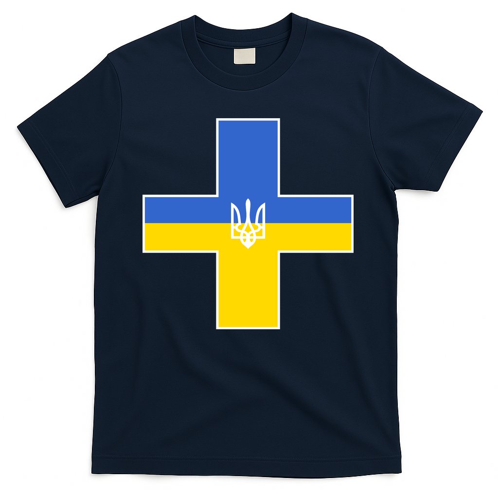Ukrainian Cross Ukraine Support Stand With Pray T-Shirt
