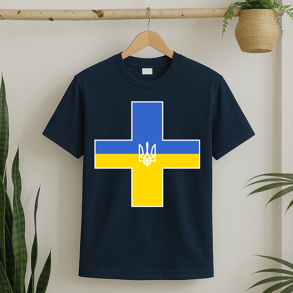 Ukrainian Cross Ukraine Support Stand With Pray T-Shirt