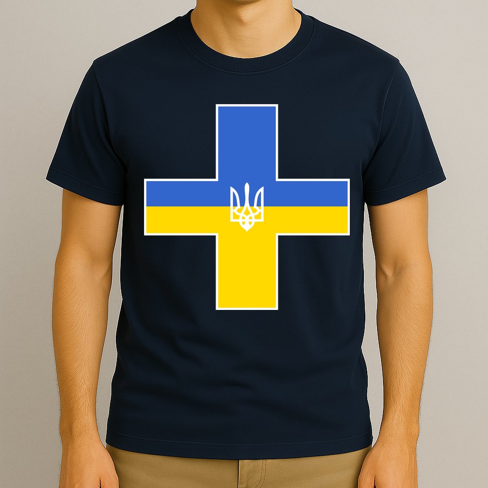 Ukrainian Cross Ukraine Support Stand With Pray T-Shirt