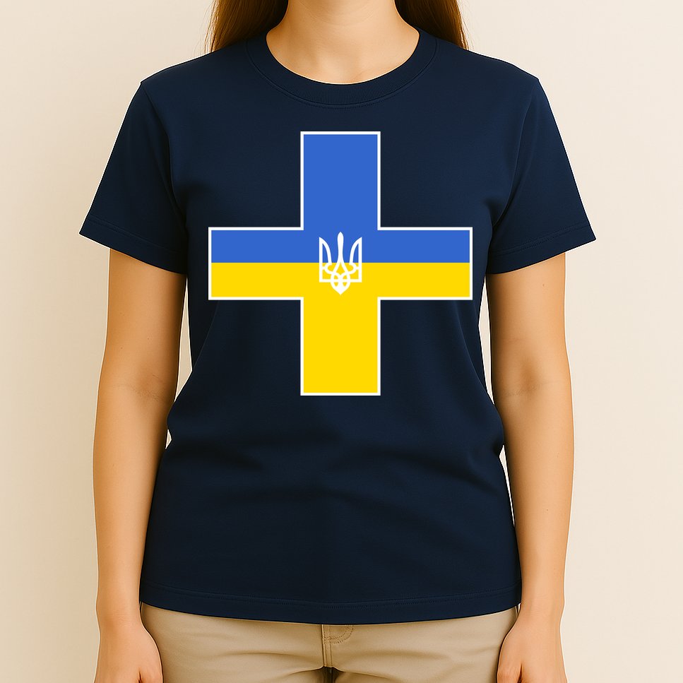 Ukrainian Cross Ukraine Support Stand With Pray T-Shirt