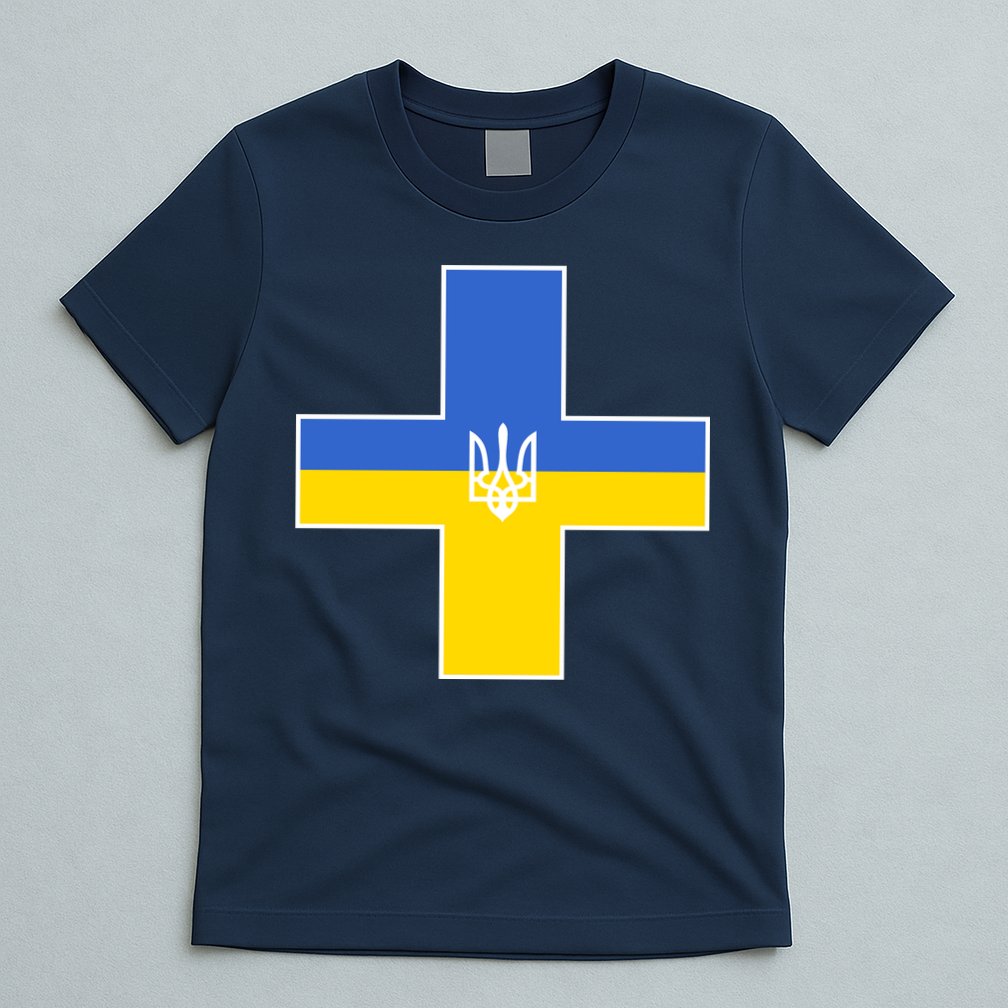 Ukrainian Cross Ukraine Support Stand With Pray T-Shirt