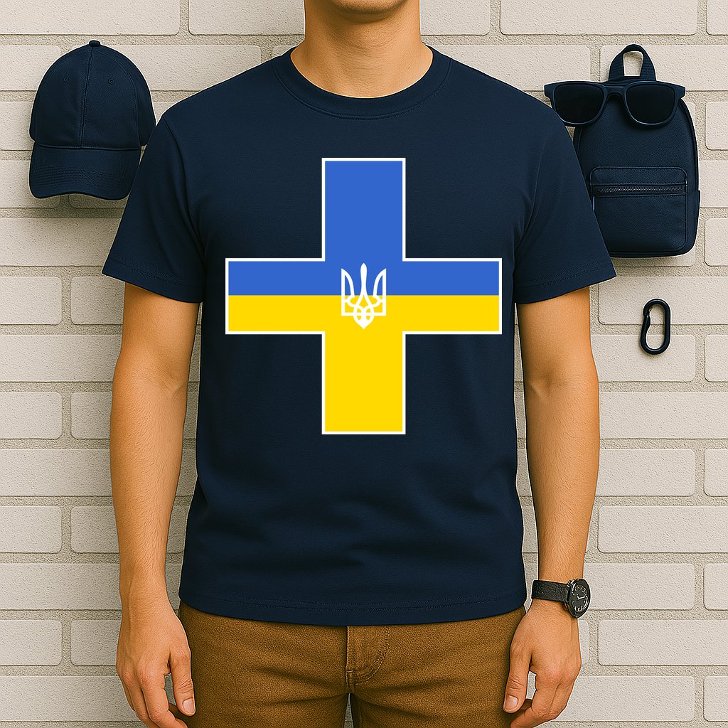Ukrainian Cross Ukraine Support Stand With Pray T-Shirt