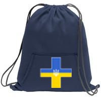 Ukrainian Cross Ukraine Support Stand With Pray Sweatshirt Cinch Pack Bag