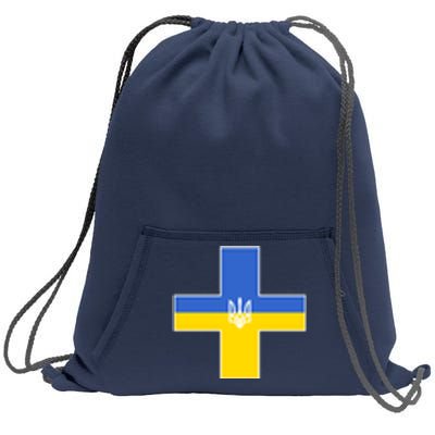 Ukrainian Cross Ukraine Support Stand With Pray Sweatshirt Cinch Pack Bag