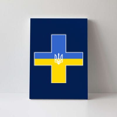 Ukrainian Cross Ukraine Support Stand With Pray Canvas