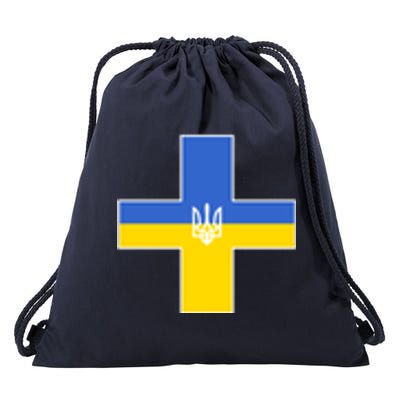 Ukrainian Cross Ukraine Support Stand With Pray Drawstring Bag